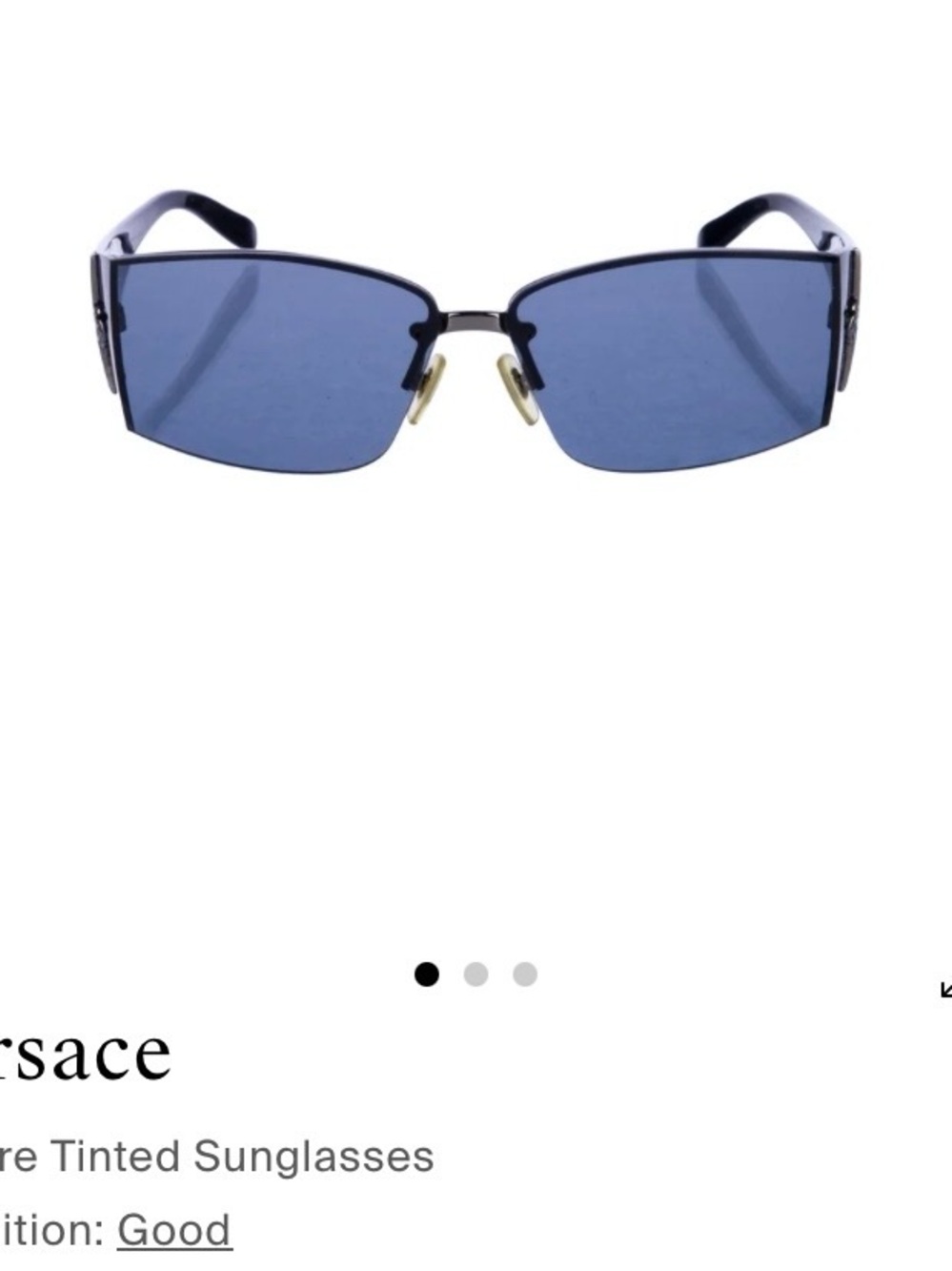 Versace Rimless Sunglasses with Blue Lenses - Picture 3 of 7
